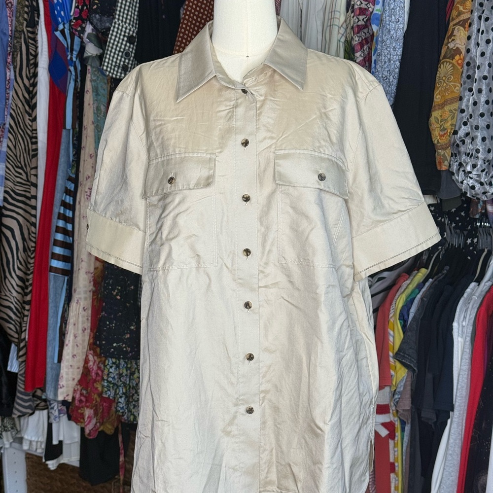 Lafayette 148 New York Cotton Silk Utility Blouse – Women’s size Medium